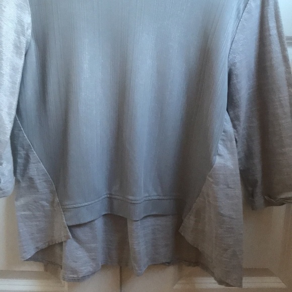 4/$25 Lola Made in Canada Silver Boho Blouse 3/4 Sleeves Size XS Women /XXL Girl - Picture 5 of 5